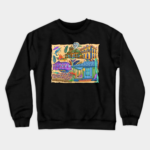 Cute Skull- Dia De Los Muerto - Goa Nostalgia - architecture of Goa Crewneck Sweatshirt by Scriptnbones